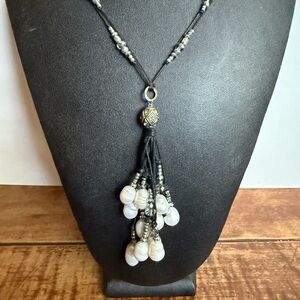 J. Jill Pearl silver tone Cluster Freshwater Pearl Necklace